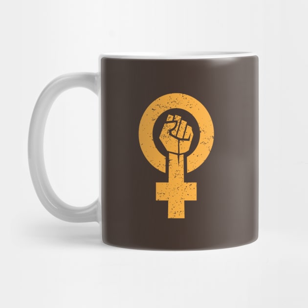 feminist fist, women symbol, girl power, equality women's era (yellow) by Daribo